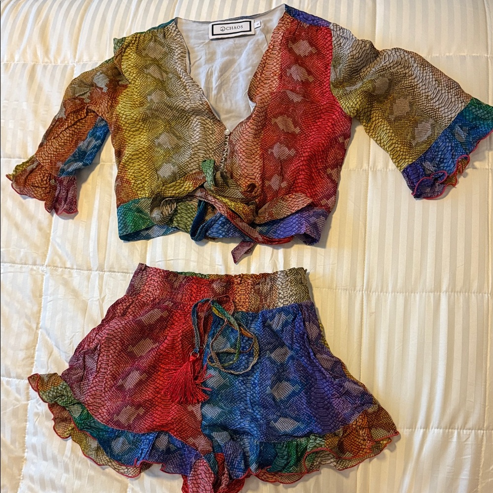 Colorful Sheer Two-Piece Set